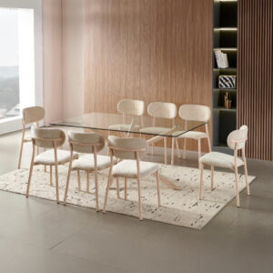 Rectangular Dining Table Set – Clear Glass