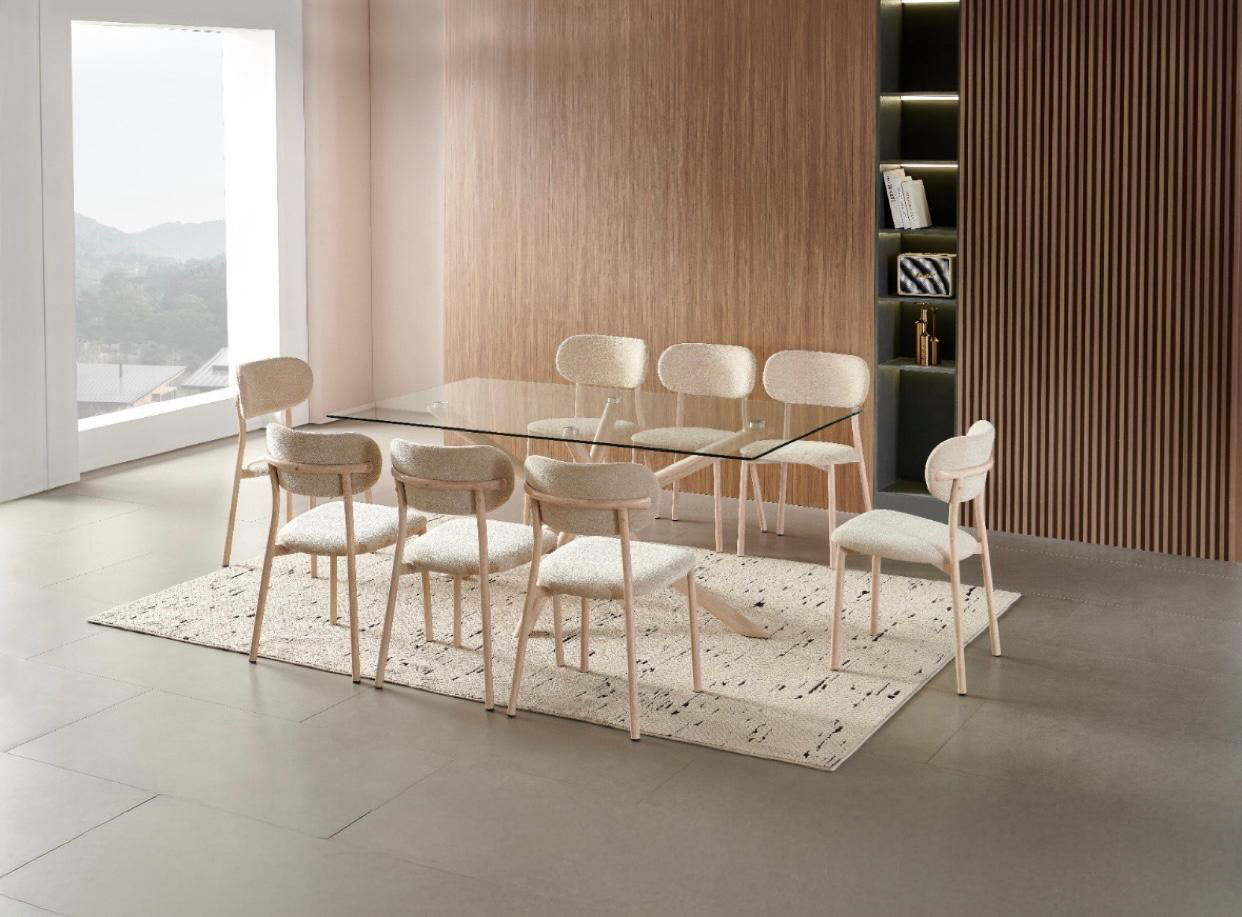 Rectangular Dining Table Set – Clear Glass