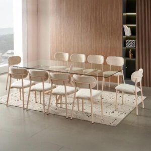 Rectangular Glass Dining Table with Chairs