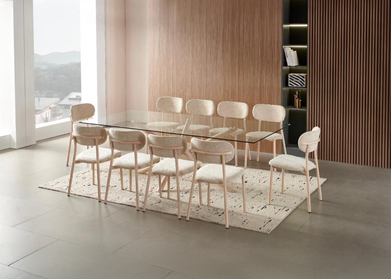 Rectangular Glass Dining Table with Chairs